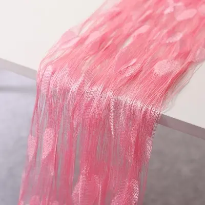Picture of Pink  colour Love Heart Shaped Net Curtain/Porda
