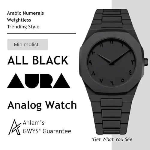 Picture of Aura Men’s Matte Black Analog Watch With Arabic Numerals