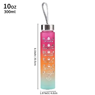 Picture of 300 ml Hight Quality Sports Water Bottle Motivational Portable Water bottle for Outdoor Sport Fitness