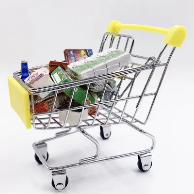 Picture of Mini Supermarket Handcart, Shopping Trolley Toy Storage Container Toys Mini Carts Showpiece