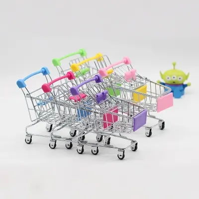 Picture of Mini Supermarket Handcart, Shopping Trolley Toy Storage Container Toys Mini Carts Showpiece