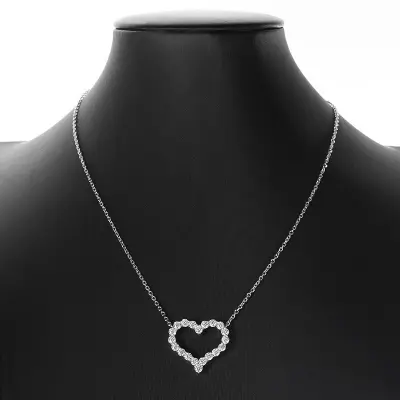 Picture of Love Shape Pendant Necklace for Women and Girls, Gold Plated Titanium Chain, Stylish and Elegant Design