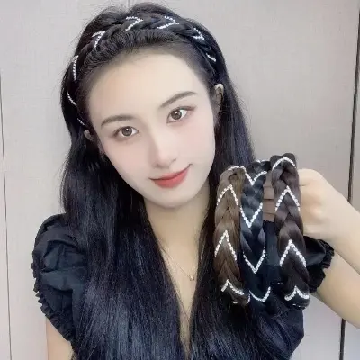 Picture of New Fashion Hair Bands for Women Girls Flower Solid Color Headbands Headwear Folded Hair