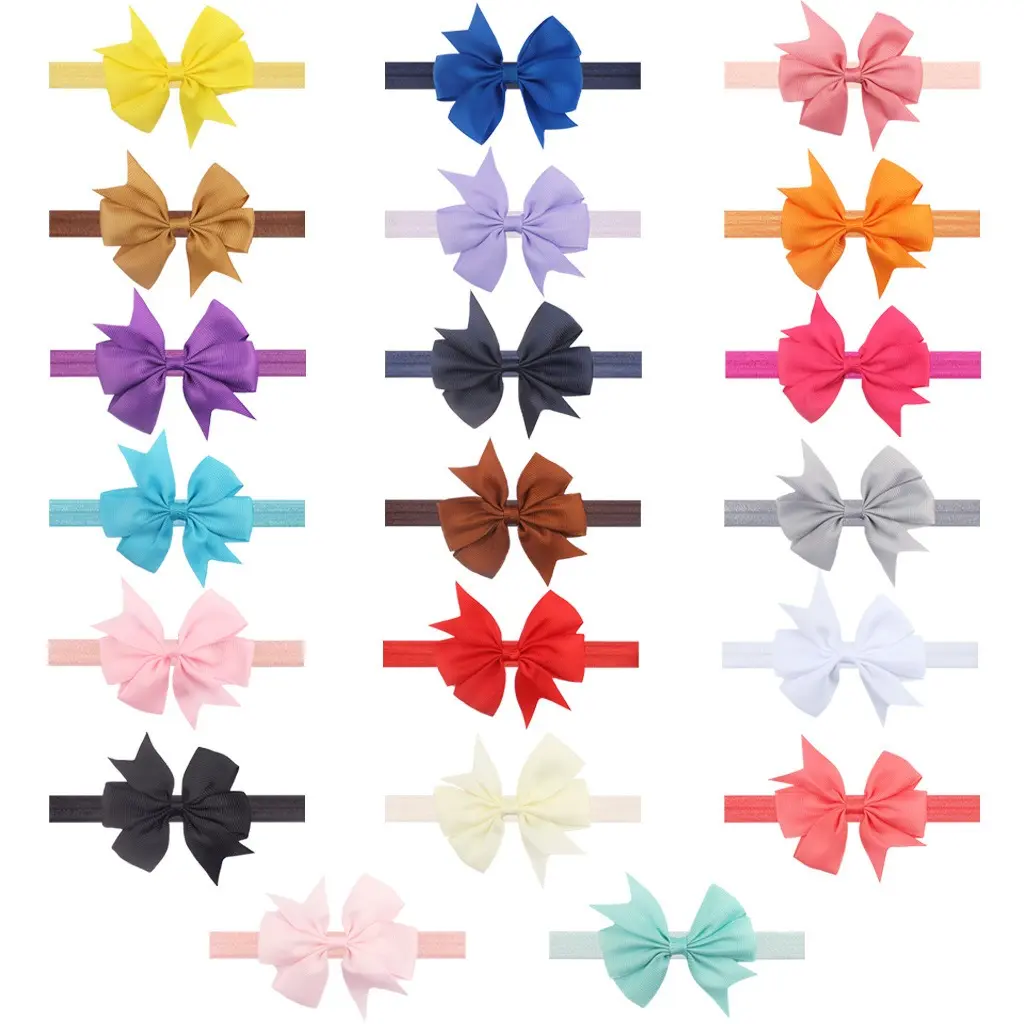 Picture of Baby Girls Grosgrain Ribbon Hair Bows Headbands
