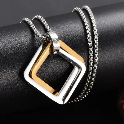 Picture of New Pendant Necklace For Men Stainless Steel Chain Necklace For Men