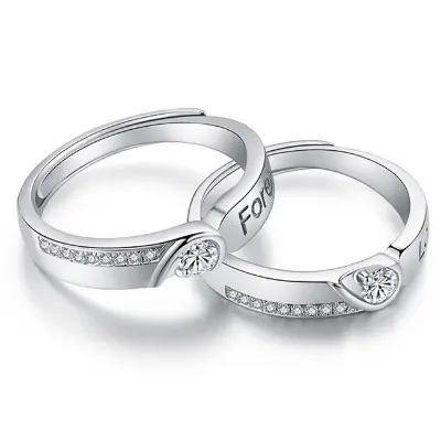 Picture of Couple Ring Set 2 Pcs King And Queen Design Bands for Men And Women Wedding Engagement Rings Jewelry