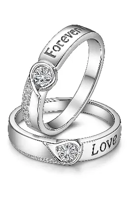 Picture of Couple Ring Set 2 Pcs King And Queen Design Bands for Men And Women Wedding Engagement Rings Jewelry