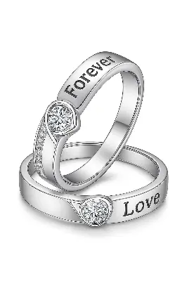Picture of Couple Ring Set 2 Pcs King And Queen Design Bands for Men And Women Wedding Engagement Rings Jewelry