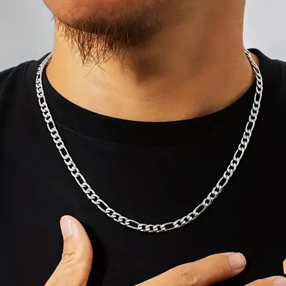 Picture of Viking Wolf Raven Pendant Necklace for Men Stainless Steel Geometric Chain