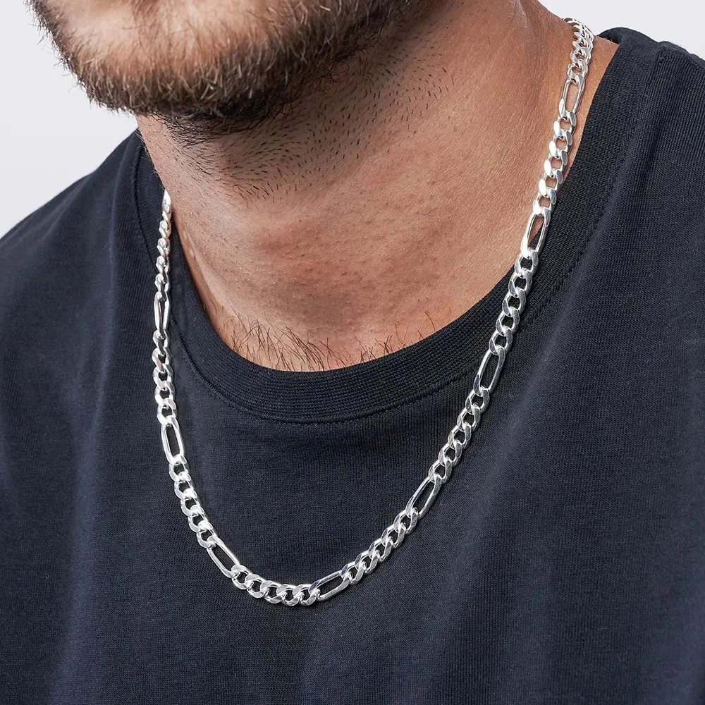 Picture of Viking Wolf Raven Pendant Necklace for Men Stainless Steel Geometric Chain