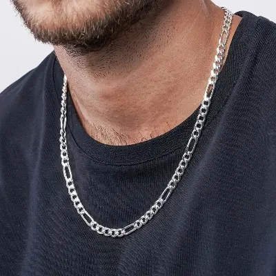 Picture of Viking Wolf Raven Pendant Necklace for Men Stainless Steel Geometric Chain