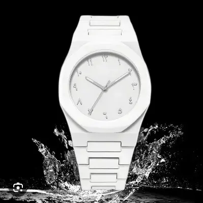 Picture of White Aura Watch Arabic Design Quartz Movement Unisex Wristwatch
