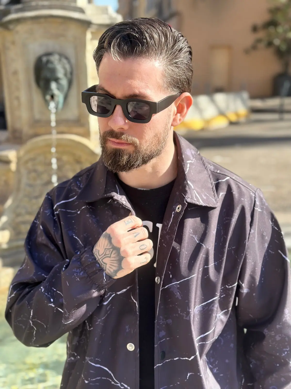 Picture of hot Square Frame Sunglasses for Men Original Driving Driver Exclusive Vintage Casual