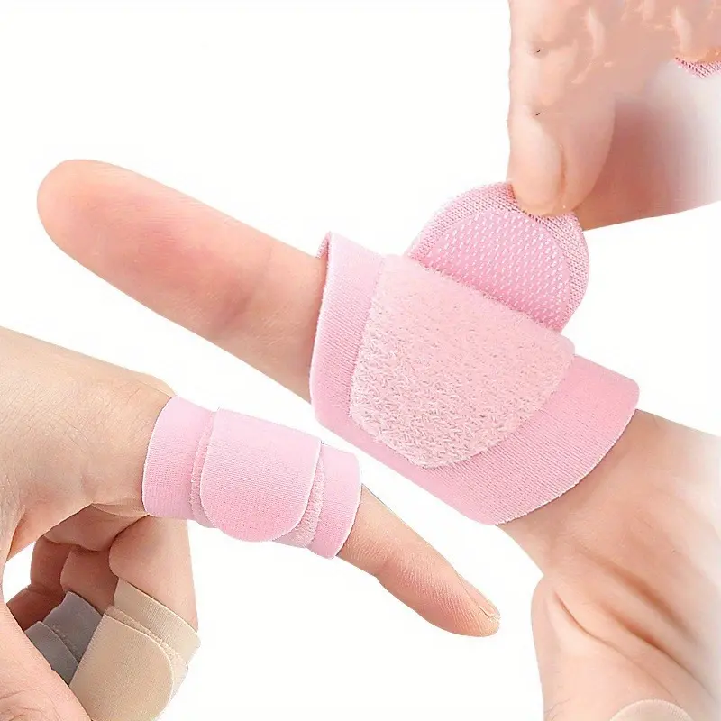 Picture of Men Women Adjustable Finger Splint Brace Thumb Protector Guard Sleeve Finger Straightening Corrector Finger Tape Elastic Finger Sleeve Support Tennis Sports