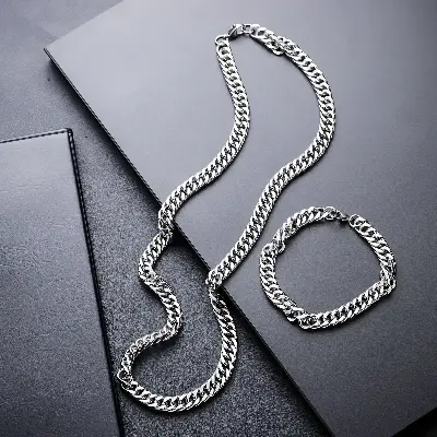 Picture of Stainless Steel Silver Chain Necklace For Men