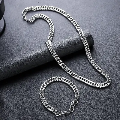 Picture of Stainless Steel Silver Chain Necklace For Men
