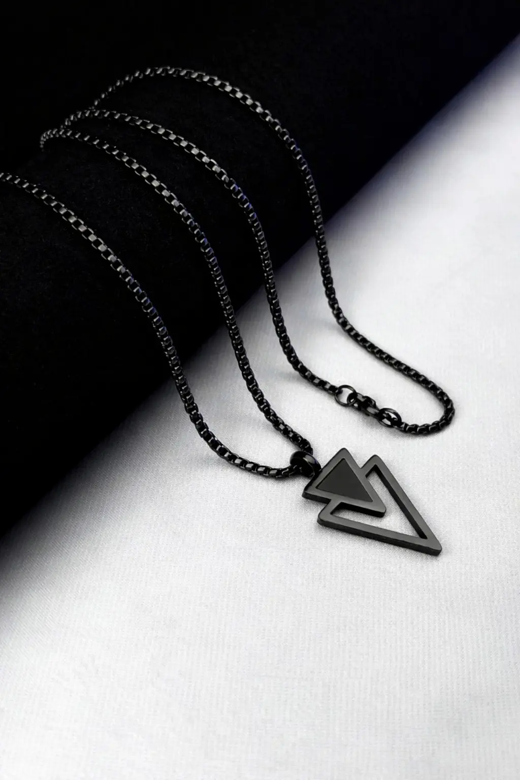 Picture of Stylish Geometric Triangle Nacklace for Men
