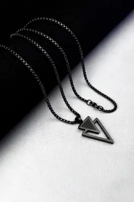 Picture of Stylish Geometric Triangle Nacklace for Men
