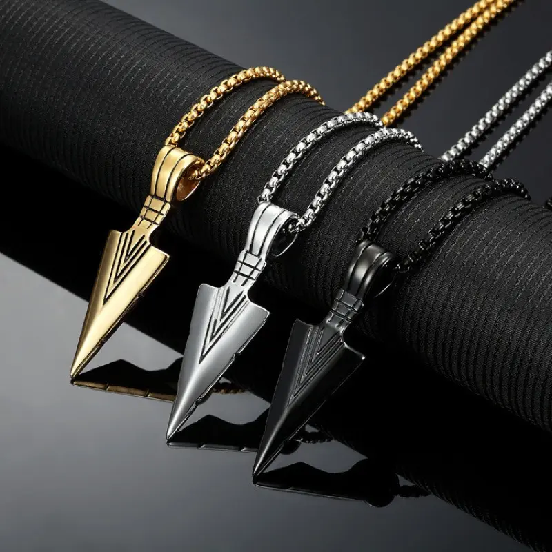 Picture of Fashion Men Matching Arrow Pendant Necklace