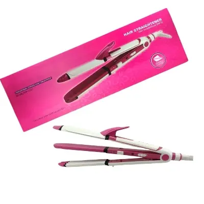 Picture of Kemei KM 1291 Ceramic Professional 3 in 1 Electric Hair Straightener Curler Styler and Crimper