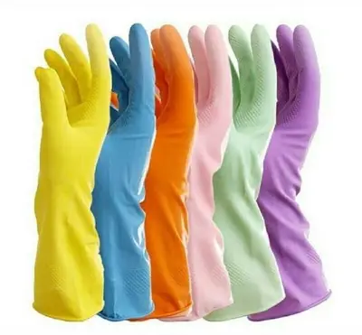 Picture of Reusable Rubber Hand Gloves, Stretchable Gloves for Washing Cleaning Kitchen Garden 1 Pair
