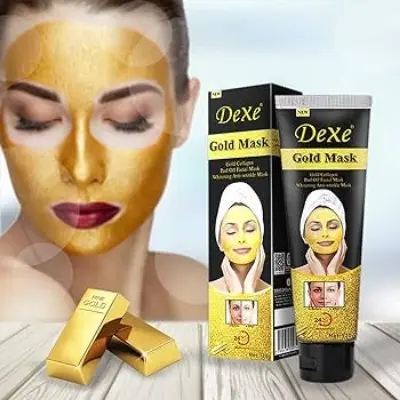Picture of Dexe Gold Collagen Peel Off Facial Mask for Men - Whitening & Anti-Acne Blackhead Remover 120g