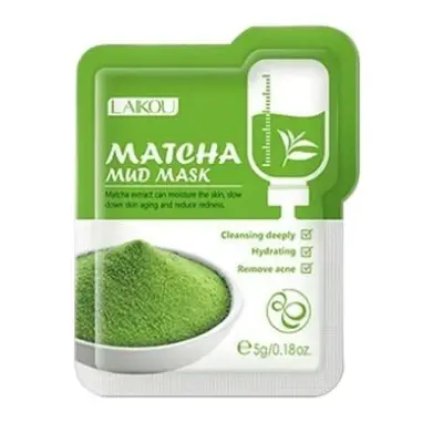 Picture of Laikou Matcha Mud Face Mask Anti Wrinkle Night Facial Packs Skin Clean Dark Circle Moisturize Anti-Aging Skin Care(5pcs)