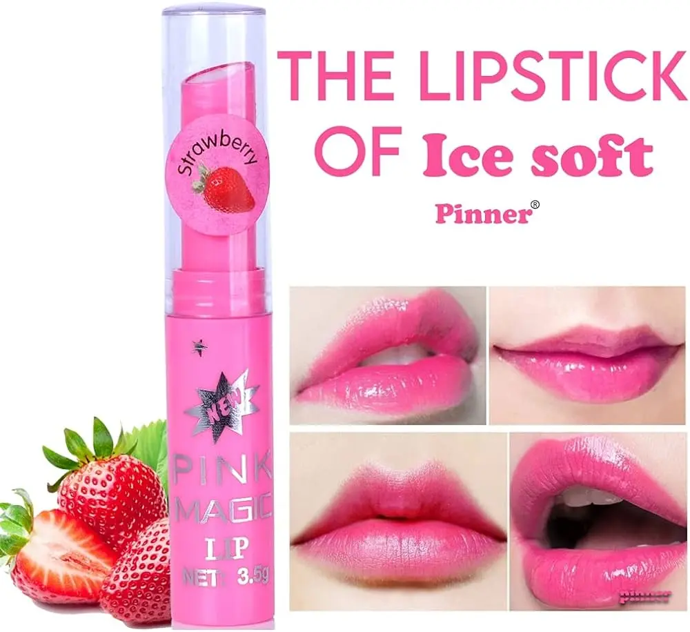 Picture of Pink Magic Strawberry Lip Balm Color Transforming Lip Balm 3pcs