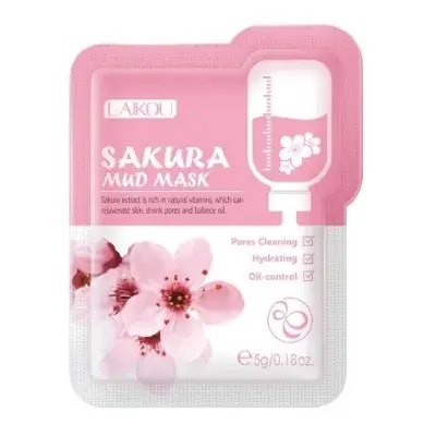 Picture of Laikou Japan Sakura Mud Face Mask Anti Wrinkle Night Facial Packs Skin Clean Dark Circle Moisturize Anti-Aging Skin Care(12pcs)