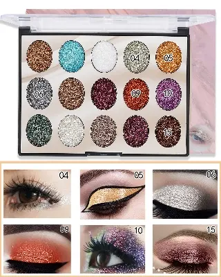 Picture of MISS ROSE 15 Color Eyeshadow 3D Colorful Waterproof Eye Shadow Palette