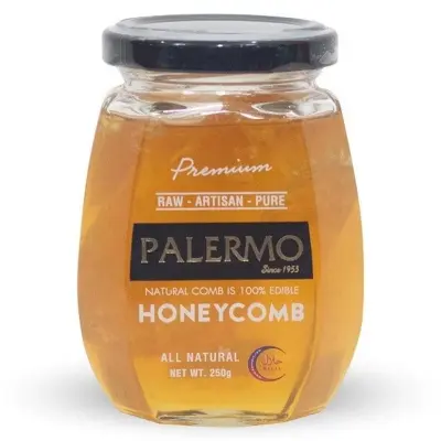 Picture of Palermo Honey with Honeycomb in Glass Jar 250gm