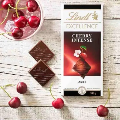 Picture of Lindt Excellence Cherry Intense Dark Chocolate- 100gm