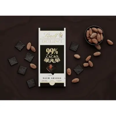Picture of Lindt Excellence 99% Cocoa Dark Chocolate - 50G