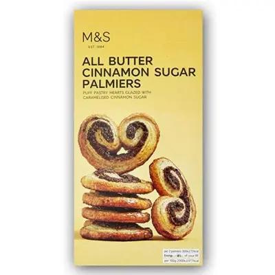 Picture of MandS All Butter Cinnamon Sugar Palmiers-100gm