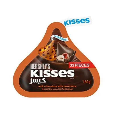 Picture of Hershey'S Kisses Milk Chocolate With Hazelnuts 33Pcs - 150Gm
