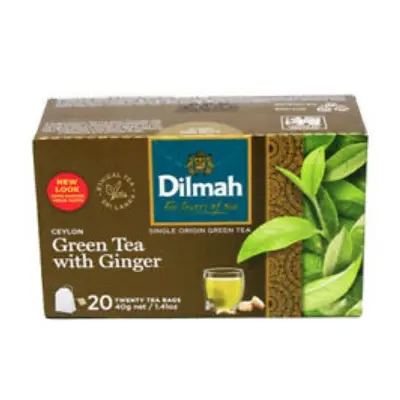 Picture of Dilmah Green Tea with Ginger 20 Tea Bags