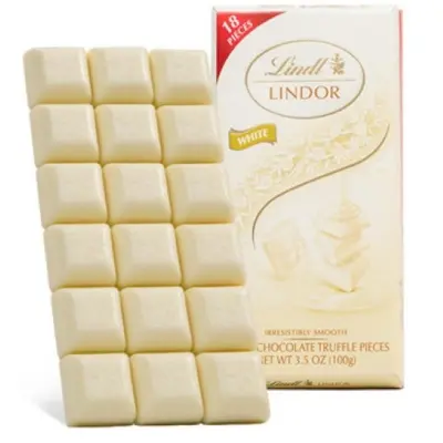 Picture of Lindor White Chocolate Bar 100 gm UK