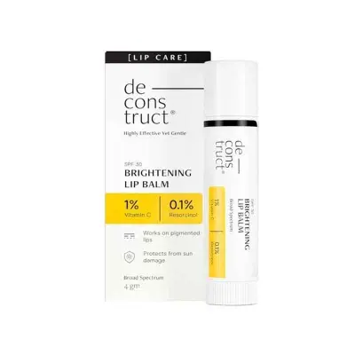 Picture of Deconstruct Brightening Lip Balm with SPF 30 | For Dark, Pigmented, Dry, Flaky Lips | Brightens Pigmented Lips | Vitamin C for Dark Lips | SPF 30 for Sun Damage - (4 gm) (seal open box) new