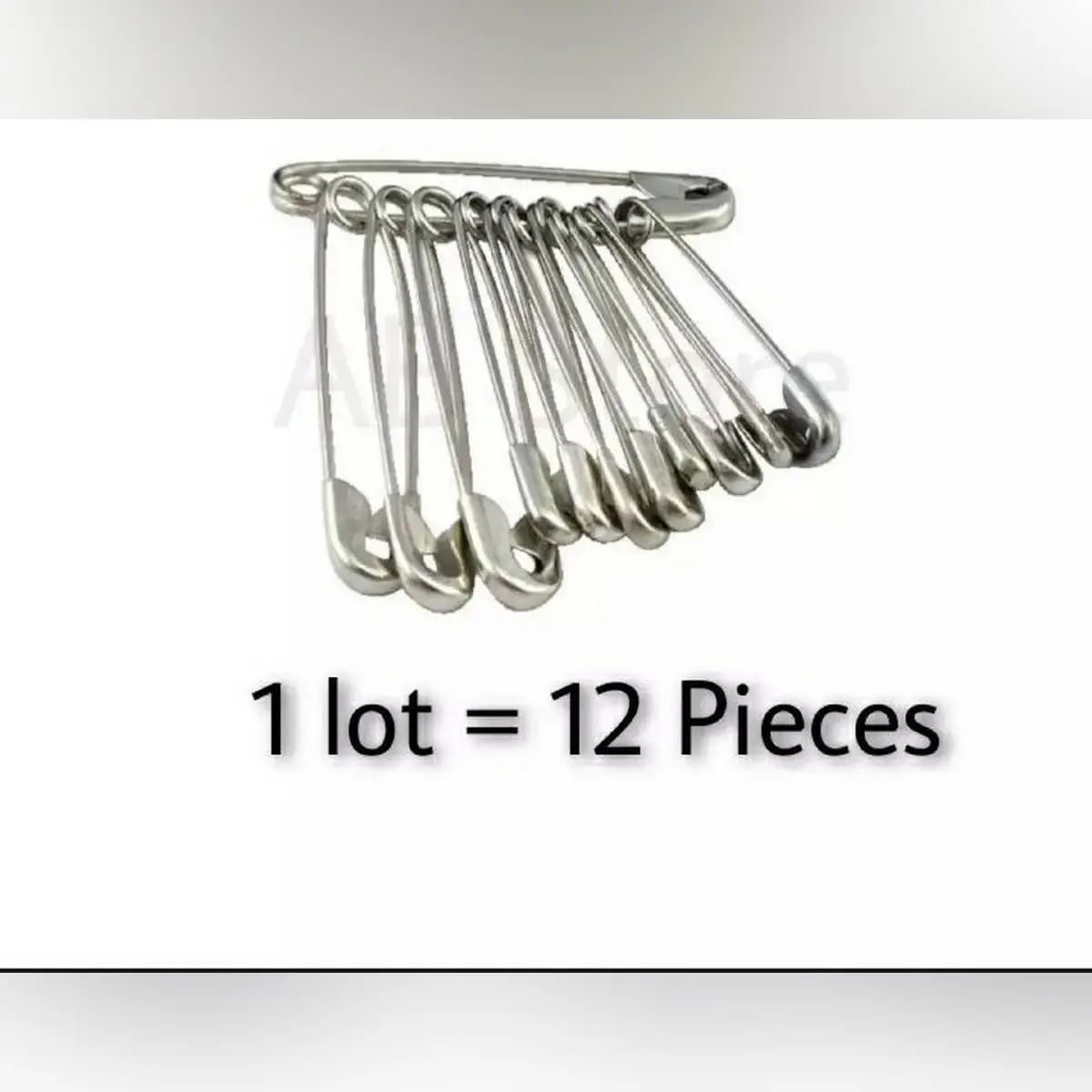 Picture of Safety Pin (Silver) - 24 Pieces or 12 Pairs or 2 Dozens