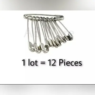 Picture of Safety Pin (Silver) - 24 Pieces or 12 Pairs or 2 Dozens