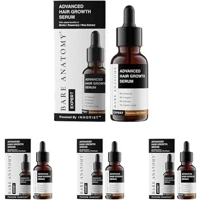 Picture of Bare Anatomy Advanced Hair Growth Serum | 3% Redensyl + 4% Anagain + 3% Baicapil + 1% Capilia Longa, Rosemary, Biotin & Rice Extract | Hair growth & Hair fall control serum for Women & Men | 30mL