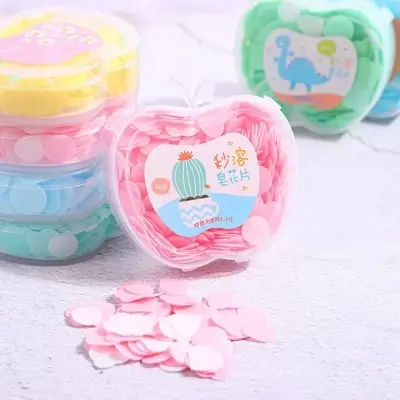Picture of Portable Soap Paper Bath Hand Washing Disposable Soap Slice Mini Flower Travel Scented Petal Wash Hand Soap NEW