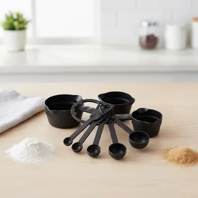 Picture of Measurement Cup Set (Black Color)- 8 Pcs