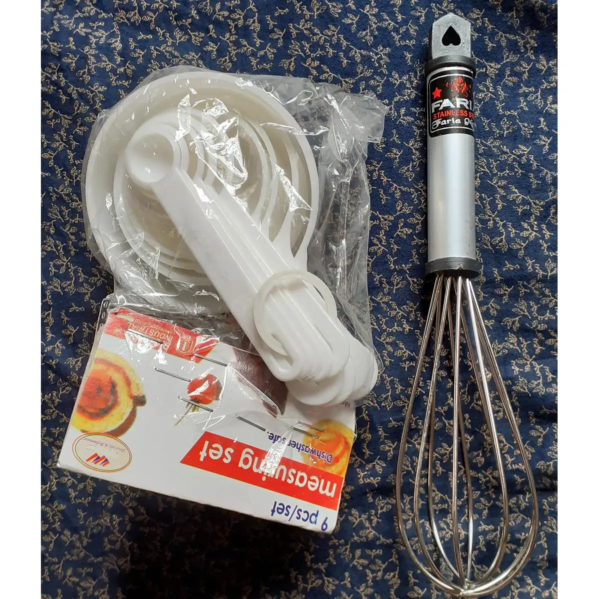 Picture of Measurement Cup with Egg Mixer or Bitter/Beater (Combo of Baking Tools)