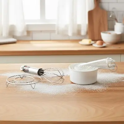 Picture of Measurement Cup with Egg Mixer or Beater and Cooking Stand - 3 items(Combo of Baking Tools)