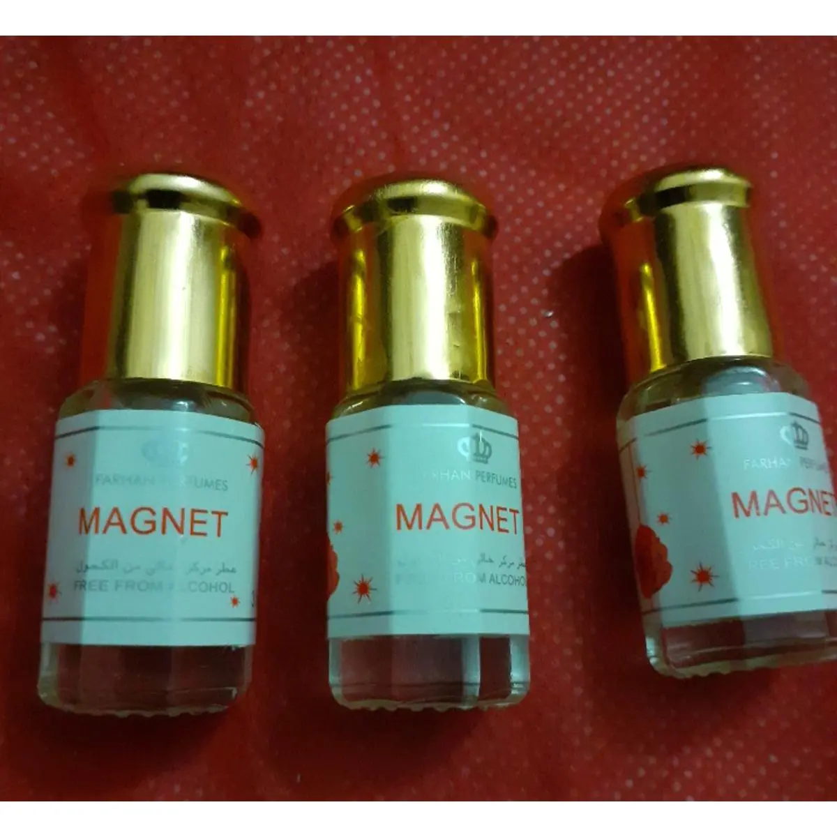 Picture of Farhan Perfumes or ArhamFarhan Perfumes or Arham Farhan Perfumes or Arham Magnet Ator or Attar (3 ml) - 3 Pieces.  Farhan Perfumes or Arham Magnet Ator or Attar (3 ml) - 3 Pieces.