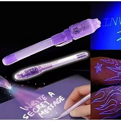 Picture of Invisible Ink Pen for Write Secret Message with Torch and Money Check (1 piece)