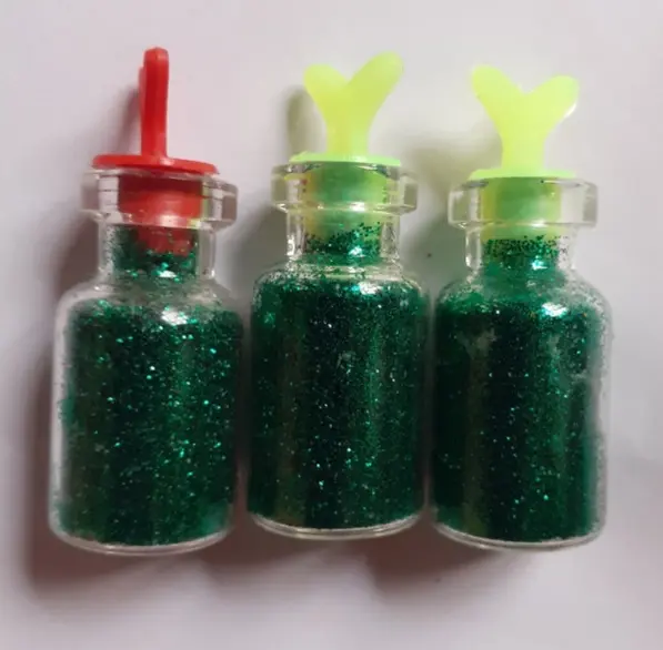 Picture of Glitters 3 pieces Bottles for Crafting- Deep  Green Color