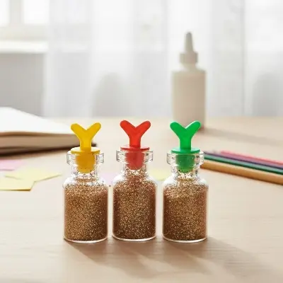 Picture of Glitter 3 Pieces bottles  for Crafting- Golden Colour
