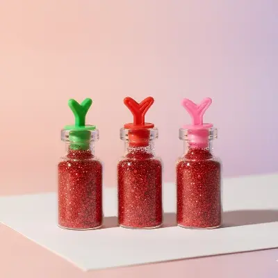 Picture of Glitters 3 Pieces bottles  for Crafting- Red Colour